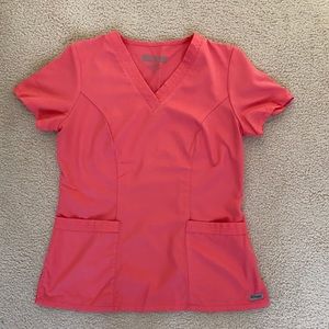 Coral grey’s anatomy scrub top